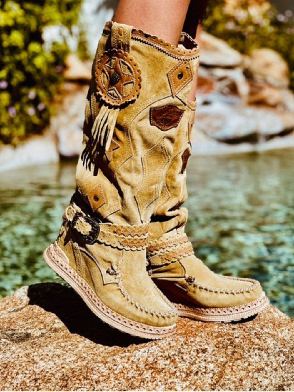 NEW EL VAQUERO Jesse
Silverstone Ecru
Leather Hidden
Wedge Heel Boots 37/7/7.5